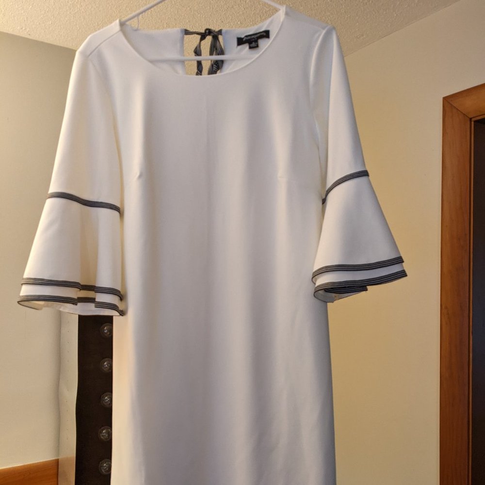 While Bell Sleeve Dress